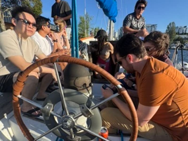 Group enjoying a bar hop tour on Lake Union